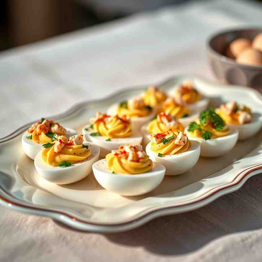 Easy Crab Deviled Eggs - Best Party Appetizer